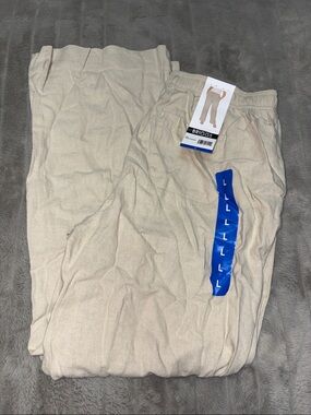 Briggs New York Women’s Linen Drawstring Pants— Tan